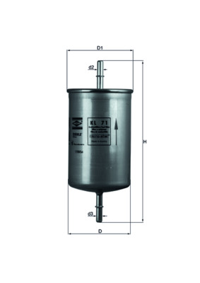 MAHLE Brændstof-filter kl71 Lednings 210mm for VOLVO
