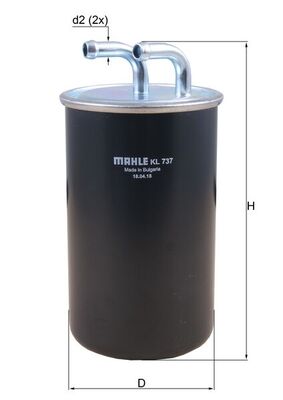 MAHLE Brændstof-filter kl737 Lednings 162mm for MITSUBISHI