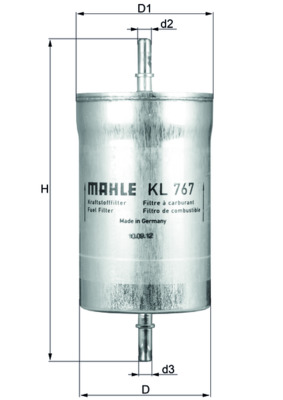 MAHLE Brændstof-filter kl767 Lednings 182,6mm for CUPRA