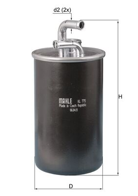 KNECHT Brændstof-filter kl775 Lednings 176mm for CHRYSLER DODGE JEEP FIAT