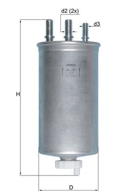 MAHLE Brændstof-filter kl781 Lednings 210mm for DACIA RENAULT