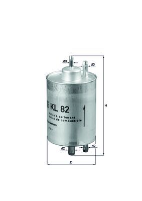 KNECHT Brændstof-filter kl82 Lednings 156,8mm for CHRYSLER MERCEDES-BENZ PUCH