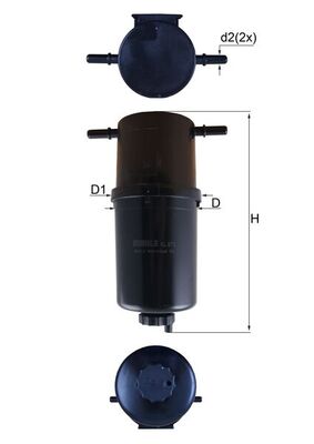 MAHLE Brændstof-filter kl873 Lednings 221mm for CUPRA