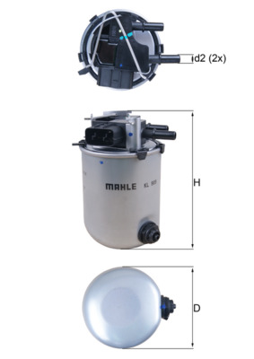 MAHLE Brændstof-filter kl909 Lednings 157,5mm for NISSAN