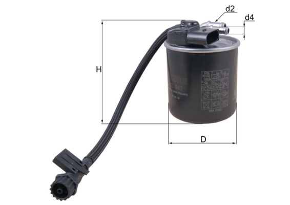 KNECHT Brændstof-filter kl947 Lednings 123,8mm for MERCEDES-BENZ