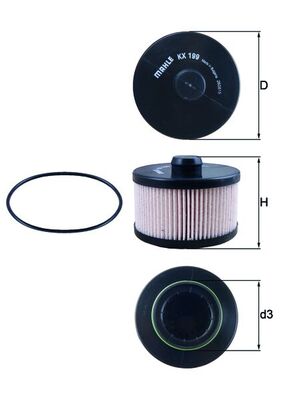 KNECHT Brændstof-filter kx199d Filterindsats diameter_mm_200|Diameter [mm]|94,5 height_mm_209|Højde [mm]|75 inner_diameter_2_mm_996|Indvendig diamet