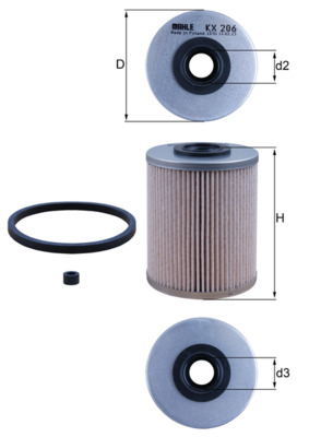KNECHT Brændstof-filter kx206d Filterindsats diameter_mm_200|Diameter [mm]|71 height_mm_209|Højde [mm]|90 inner_diameter_2_mm_996|Indvendig diamet