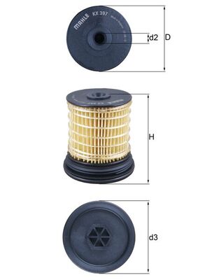 KNECHT Brændstof-filter kx397 Filterindsats diameter_mm_200|Diameter [mm]|76 height_mm_209|Højde [mm]|82 inner_diameter_2_mm_996|Indvendig diamete