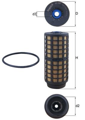 MAHLE Brændstof-filter kx399d Filterindsats diameter_mm_200|Diameter [mm]|67,5 height_mm_209|Højde [mm]|162 inner_diameter_2_mm_996|Indvendig diamet