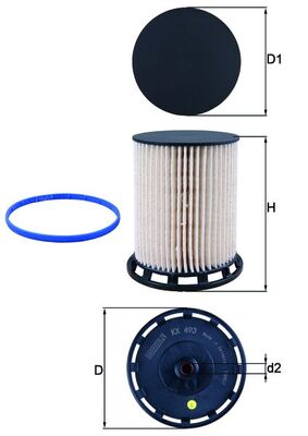 MAHLE Brændstof-filter kx493d Filterindsats diameter_mm_200|Diameter [mm]|103,25 height_mm_209|Højde [mm]|122,2 inner_diameter_2_mm_996|Indvendig diam