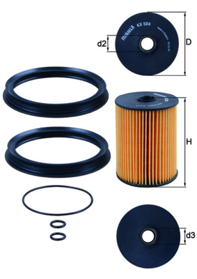 KNECHT Brændstof-filter kx504d Filterindsats diameter_mm_200|Diameter [mm]|74,5 height_mm_209|Højde [mm]|100 inner_diameter_2_mm_996|Indvendig diame