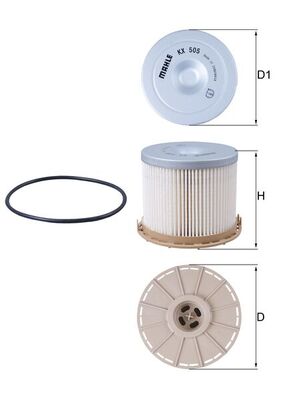 KNECHT Brændstof-filter kx505d Filterindsats diameter_mm_200|Diameter [mm]|105 height_mm_209|Højde [mm]|82,5 inner_diameter_2_mm_996|Indvendig diame