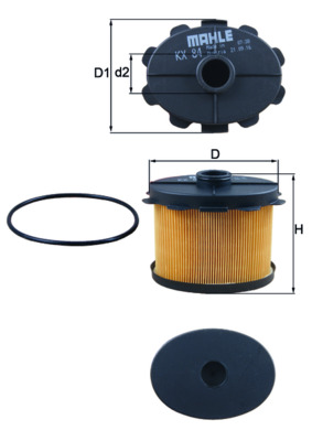 KNECHT Brændstof-filter kx84d Filterindsats diameter_mm_200|Diameter [mm]|94,4 height_mm_209|Højde [mm]|80 inner_diameter_2_mm_996|Indvendig diamete