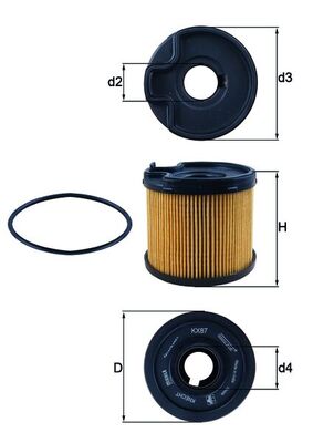 KNECHT Brændstof-filter kx87d Filterindsats diameter_mm_200|Diameter [mm]|82,7 height_mm_209|Højde [mm]|76,4 inner_diameter_2_mm_996|Indvendig diamete