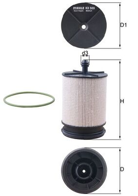 KNECHT Brændstof-filter kx569d Filterindsats diameter_mm_200|Diameter [mm]|82 height_mm_209|Højde [mm]|133 inner_diameter_2_mm_996|Indvendig diameter