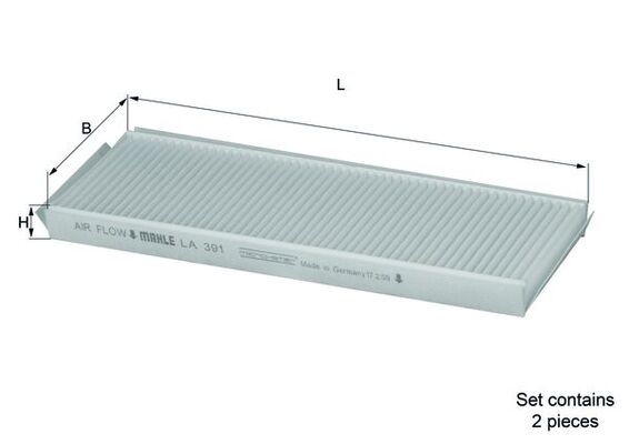 MAHLE Kabineluftfilter la391s for SSANGYONG