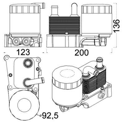 MAHLE Oliekøler, motorolie CLC 191 000S for FORD