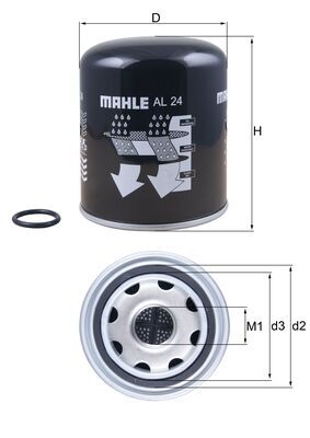 MAHLE Lufttørrerpatron, trykluftanlæg al24 for DAF VOLVO MERCEDES-BENZ IVECO MAN RENAULT TRUCKS