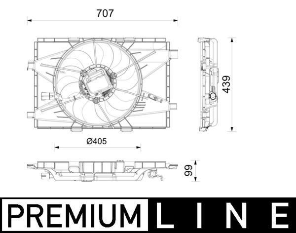 MAHLE Ventilator, motorkøling cff664000p for FIAT ABARTH