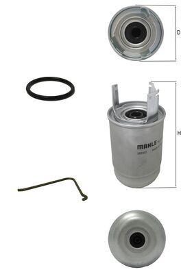 MAHLE Brændstof-filter kl1252d uden filterwarme diameter_mm_200|Diameter [mm]|98,3 height_mm_209|Højde [mm]|160 inlet__mm_916|Indgangs-Ø [mm]|38 for_o