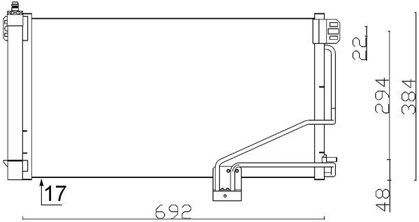 MAHLE Kondensor, klimaanlæg ac347001s for MERCEDES-BENZ REACH