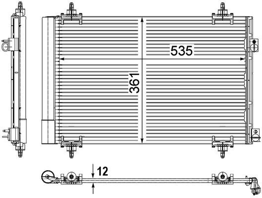MAHLE Kondensor, klimaanlæg ac587000p for PEUGEOT DS