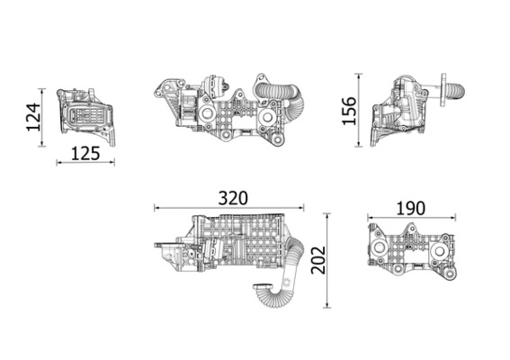 MAHLE Køler, udstødningsgastilbageføring CE 43 000P for FORD PEUGEOT