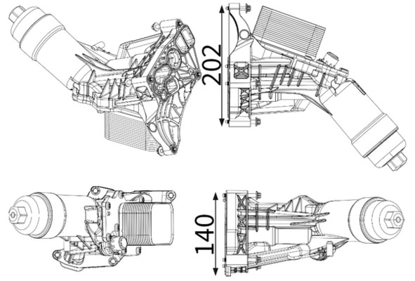 MAHLE Oliekøler, motorolie CLC 296 001S for BMW