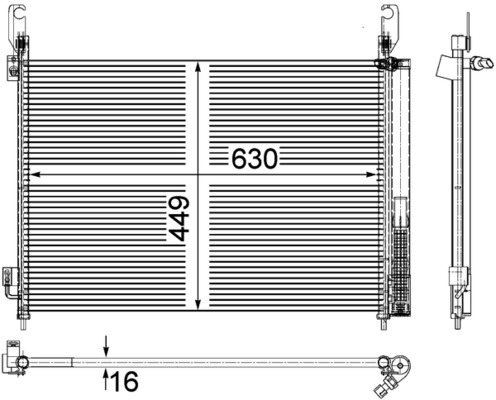 MAHLE Kondensor, klimaanlæg ac588000p for RENAULT