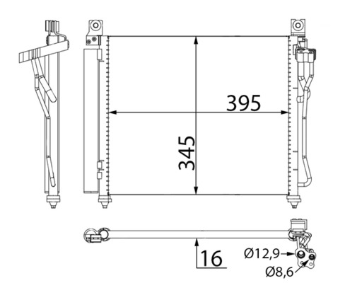 MAHLE Kondensor, klimaanlæg ac591000s for KIA REACH
