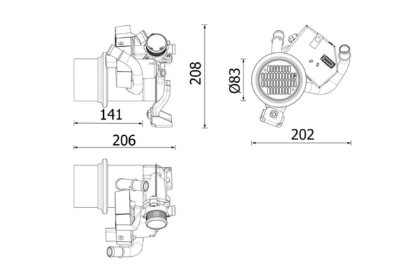 MAHLE Køler, udstødningsgastilbageføring CE 39 000P for VW