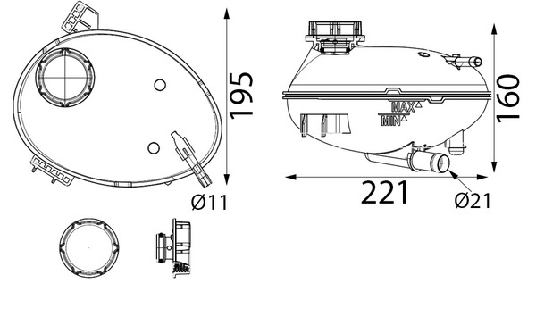 MAHLE Ekspansionsbeholder, kølevæske crt358000s for FORD