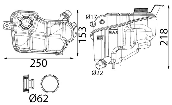 MAHLE Ekspansionsbeholder, kølevæske crt352000s for FORD