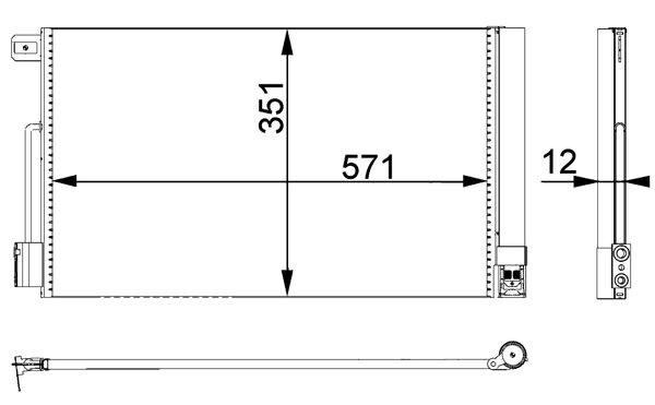 MAHLE Kondensor, klimaanlæg AC 367 000P for VAUXHALL GENERAL MOTORS FIAT CITROËN PEUGEOT