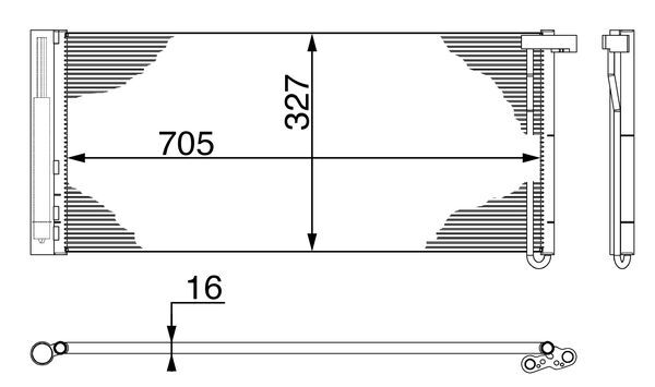 MAHLE Kondensor, klimaanlæg ac425000s for PORSCHE