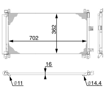 MAHLE Kondensor, klimaanlæg ac597000s for CITROËN/PEUGEOT