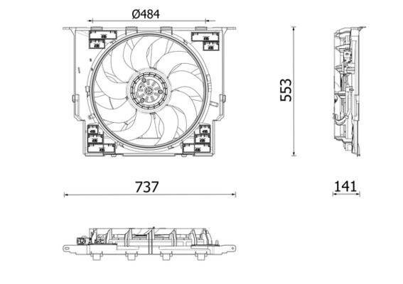 MAHLE Ventilator, motorkøling cff645000p for BMW