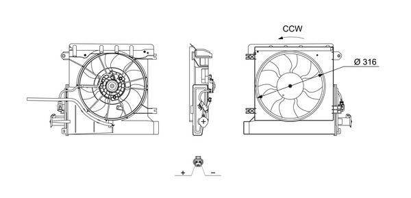 MAHLE Ventilator, motorkøling cff707000s for PEUGEOT TOYOTA