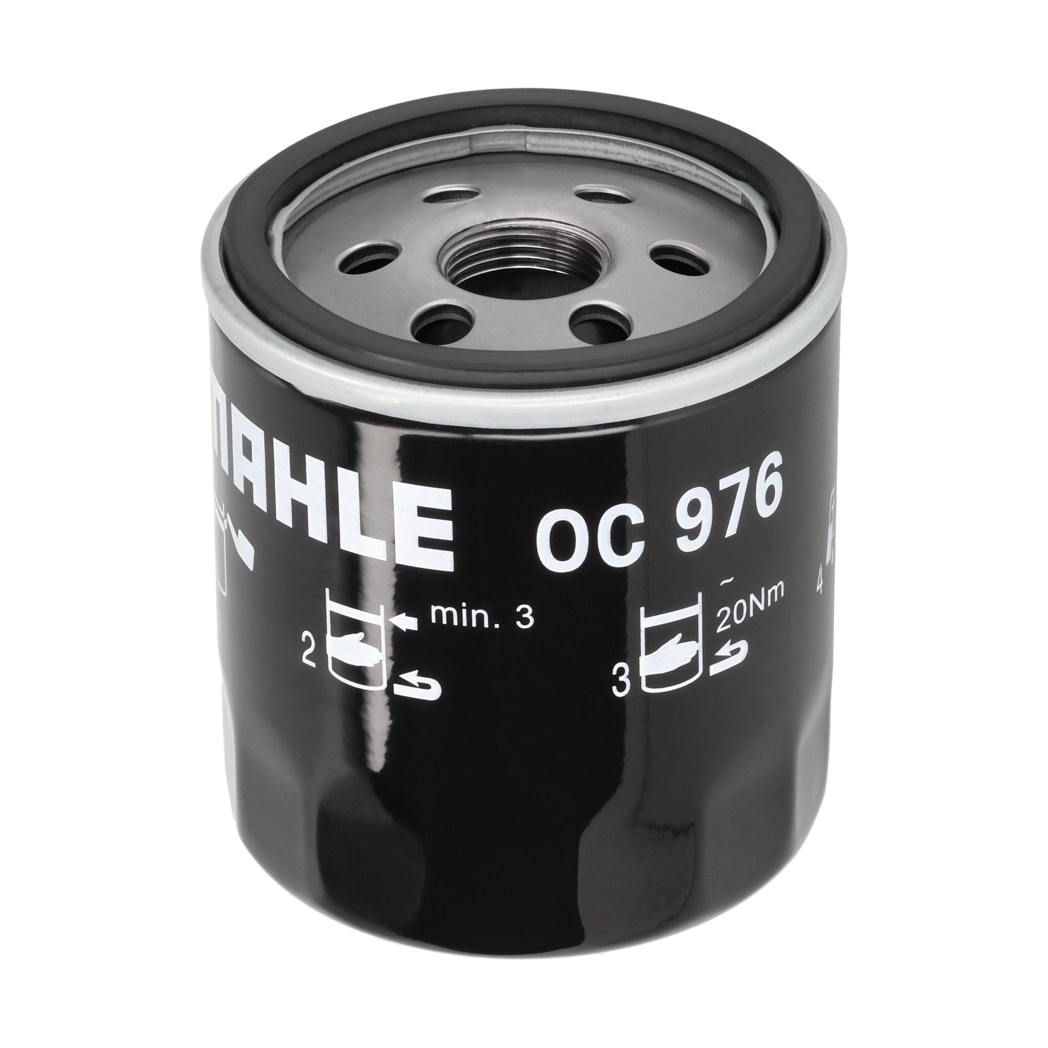 MAHLE Oliefilter OC 976 Påskruet 89mm M20x1.5-6H for PEUGEOT PIAGGIO DAF GENERAL MOTORS FORD DAEWOO FIAT LANCIA GMC JEEP KIA DS CITROËN/PEUGEOT NIS