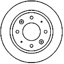 MAPCO Bremseskive 15575 bagaksel fuld 261mm 10mm for KIA