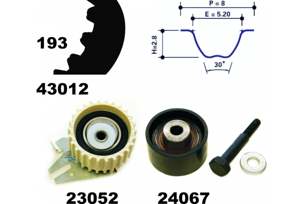 MAPCO Tandremssæt 23012 for OPEL LANCIA FIAT ALFA ROMEO SAAB VAUXHALL