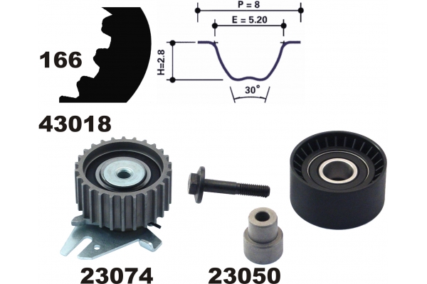 MAPCO Tandremssæt 23014 for LANCIA ALFA ROMEO FIAT