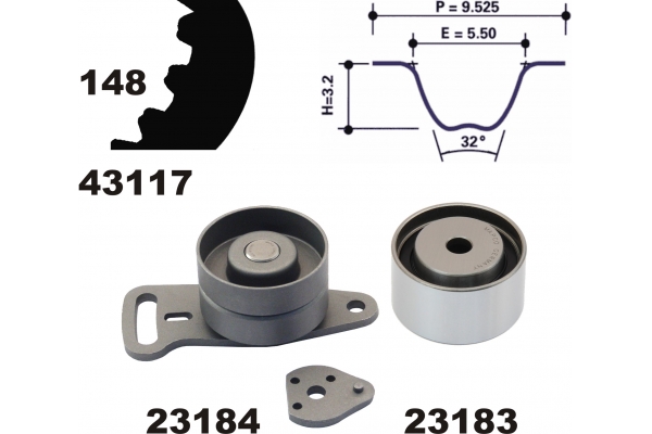 MAPCO Tandremssæt 23120 for CHRYSLER RENAULT JEEP