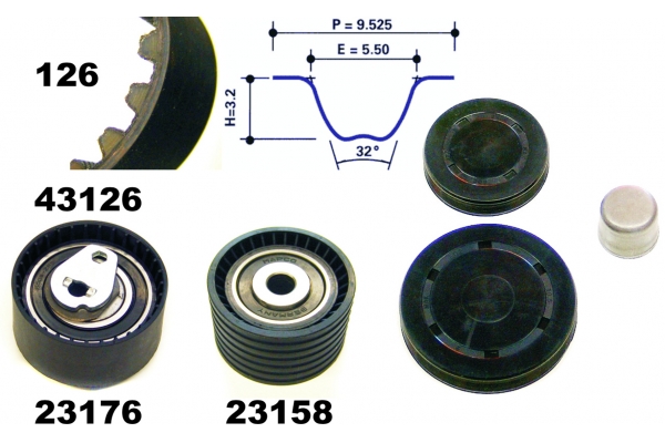 MAPCO Tandremssæt 23126 for RENAULT NISSAN DACIA