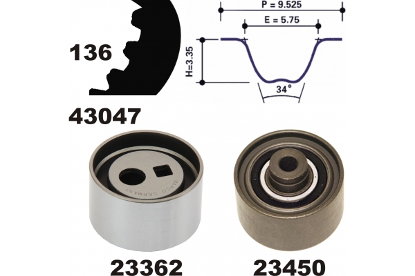 MAPCO Tandremssæt 23435 for CITROËN PEUGEOT FIAT LANCIA NISSAN ROVER LADA