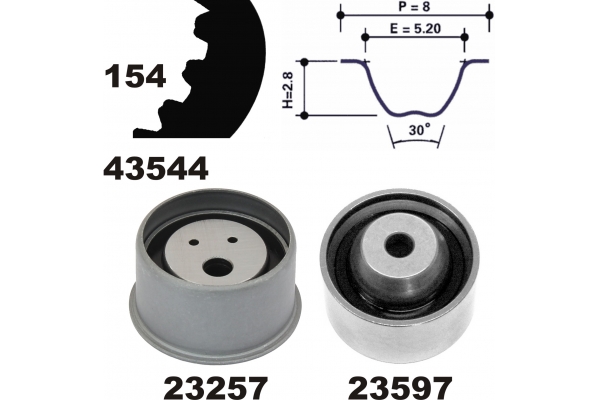 MAPCO Tandremssæt 23544 for VOLVO HYUNDAI MITSUBISHI PROTON BRILLIANCE DONGFENG