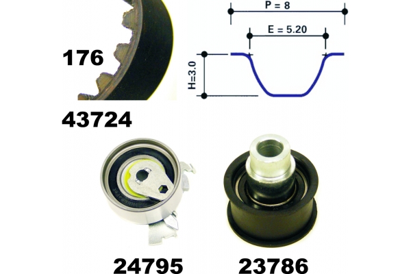 MAPCO Tandremssæt 23724 for OPEL GENERAL MOTORS DAEWOO VAUXHALL