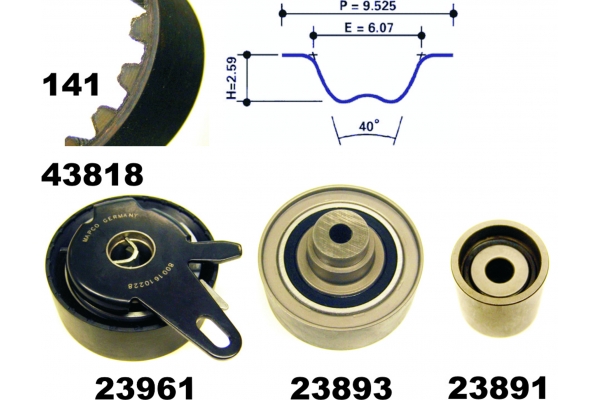 MAPCO Tandremssæt 23818 for VOLVO VW AUDI VAG