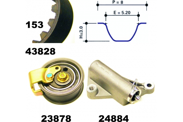 MAPCO Tandremssæt 23827 for VW VAG