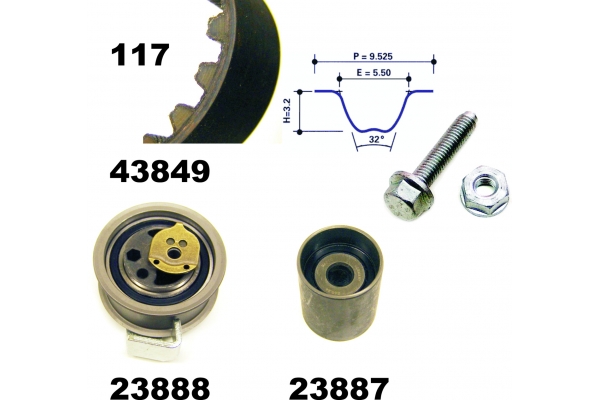 MAPCO Tandremssæt 23849 for FORD VW VAG